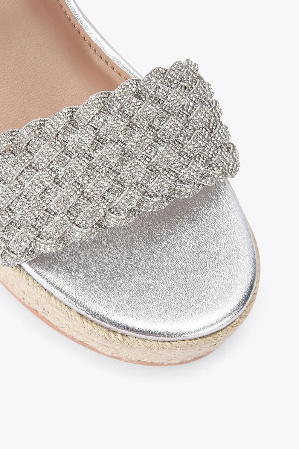 Carvela Carvela Women's 'Treccia Flatform' Fabric Sandals in Silver - 4