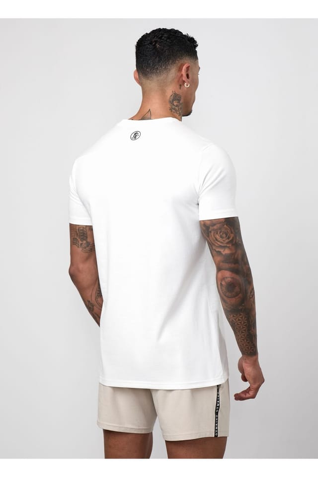 Gym King GYM KING Men's Linear Taped Tee Cream - 3