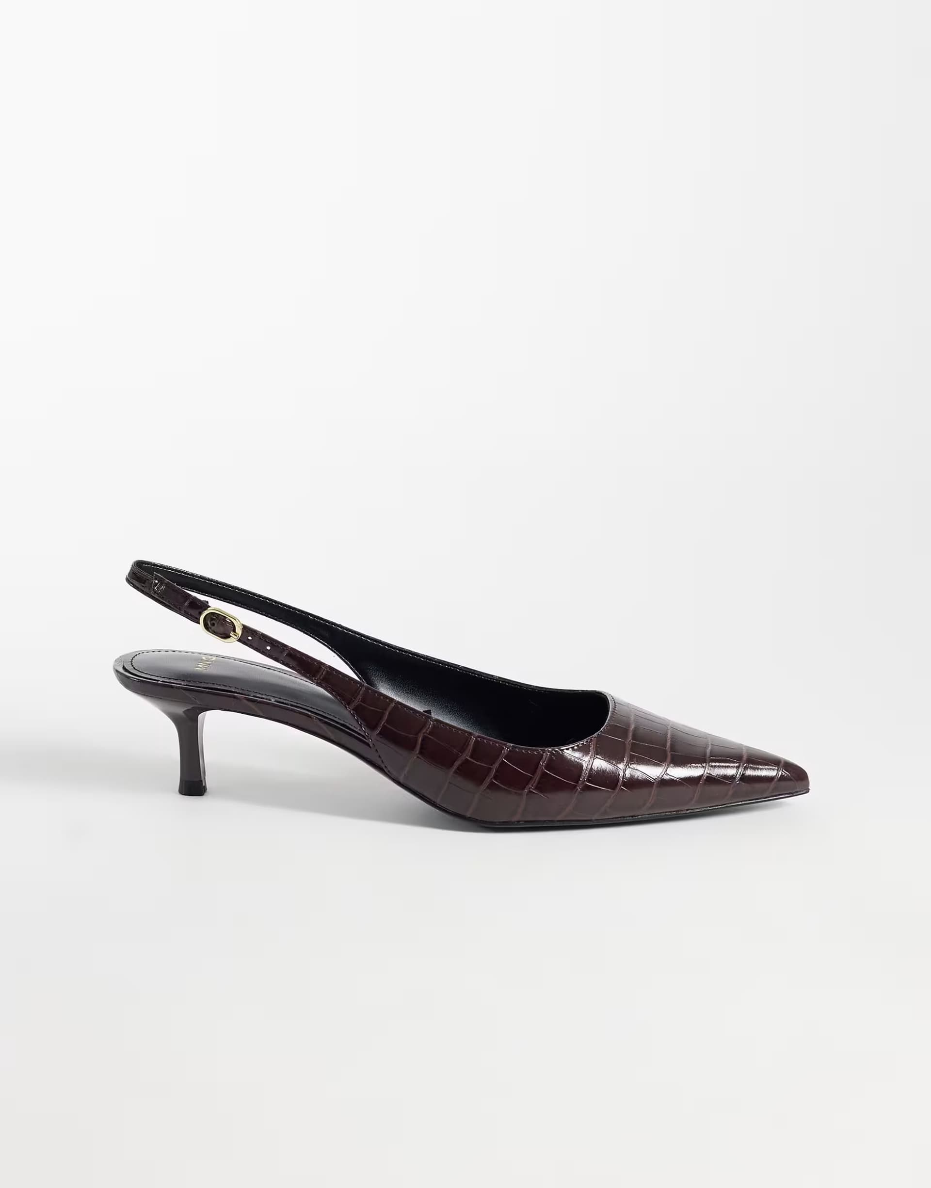 ASOS ASOS Burgundy Faux Croc Leather Heeled Slingback