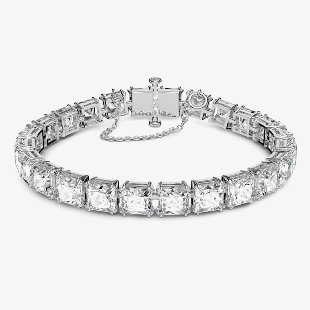 Swarovski Swarovski Women's Millenia Square White Crystal Bracelet 5599202 in Silver