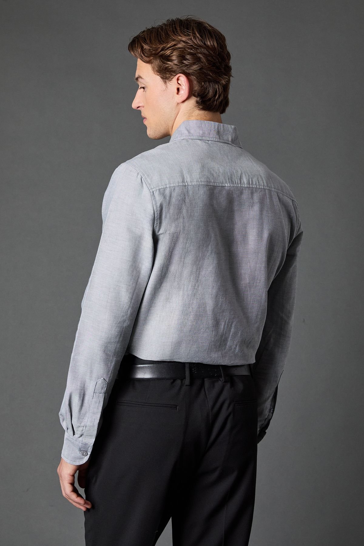 Burton Burton Men's Charcoal Oxford Long Sleeve Shirt - 3