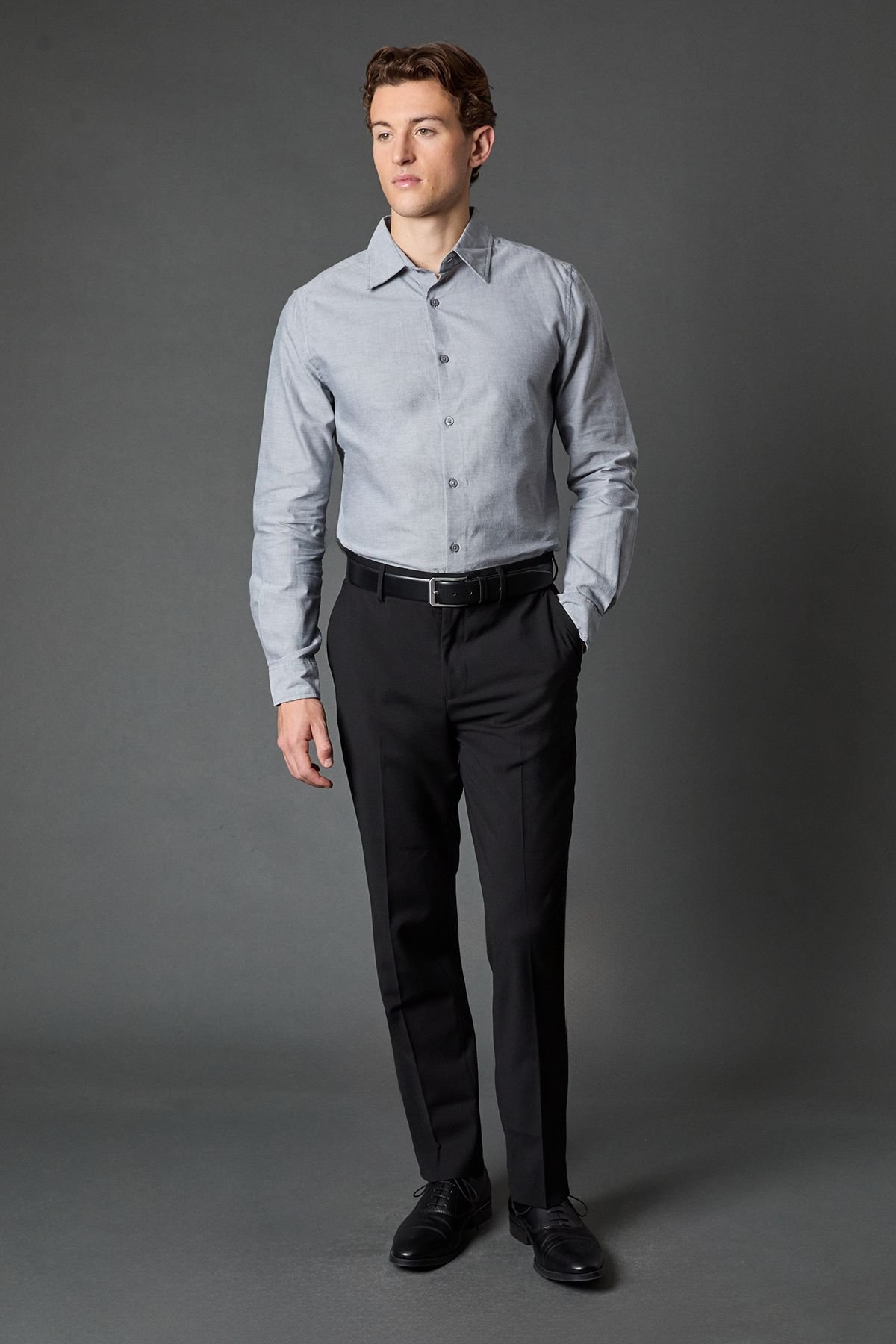 Burton Burton Men's Charcoal Oxford Long Sleeve Shirt - 4