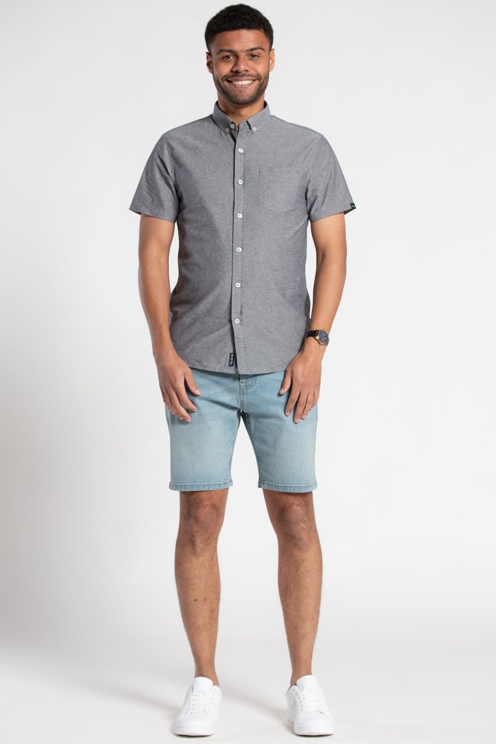 Tokyo Laundry Tokyo Laundry Men's Cotton Chambray Short-Sleeve Shirt in Black - 2