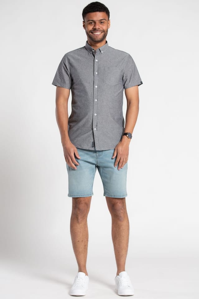 Tokyo Laundry Tokyo Laundry Men's Cotton Chambray Short-Sleeve Shirt in Black - 2