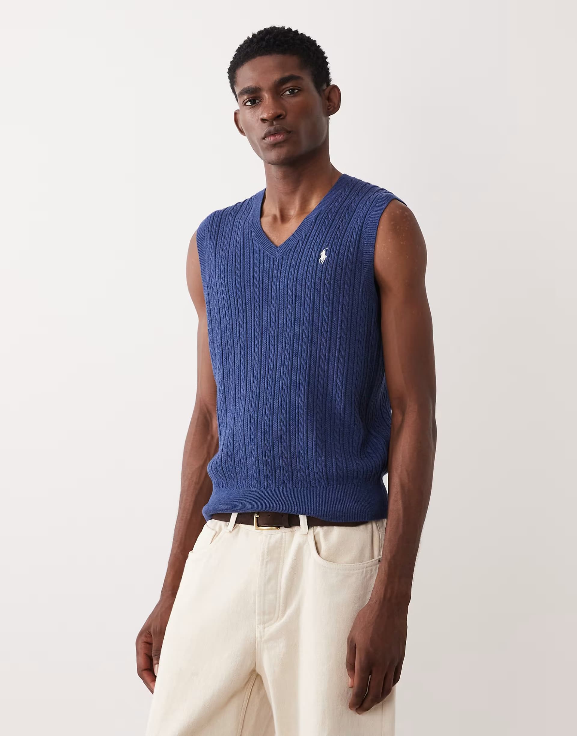 ASOS Polo Ralph Lauren Logo Cotton Vest in Navy