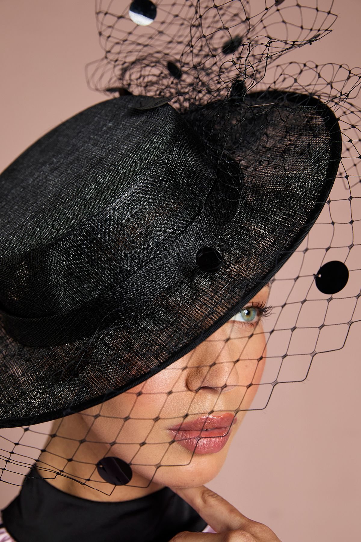 Coast Coast Women's Lisa Tan Veiled Boater in Black - 3