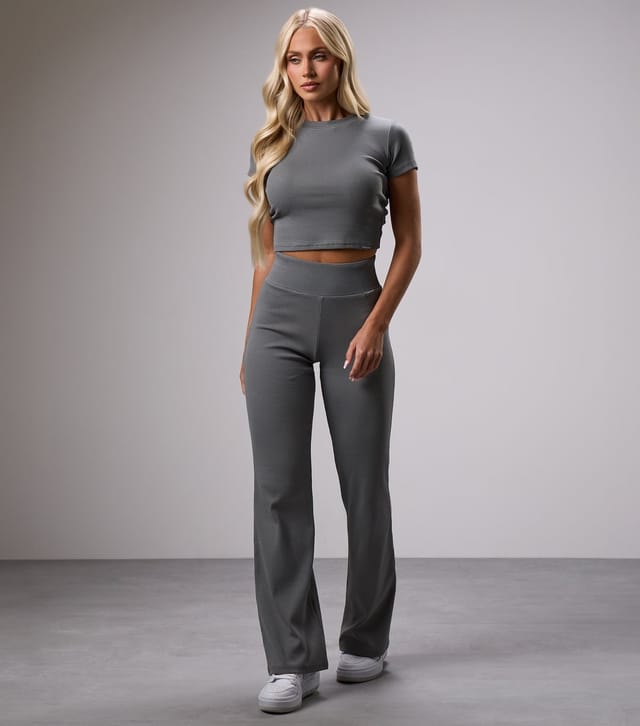 Gym King Women's Grey Flared Leggings Gym King New Look - 2