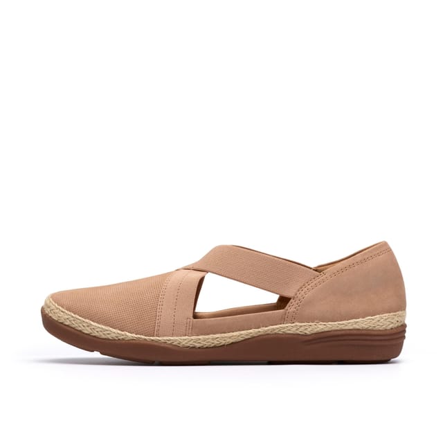 Clarks Clarks Women's Elaina Dusk Beige Nubuck Slip Ons - 2