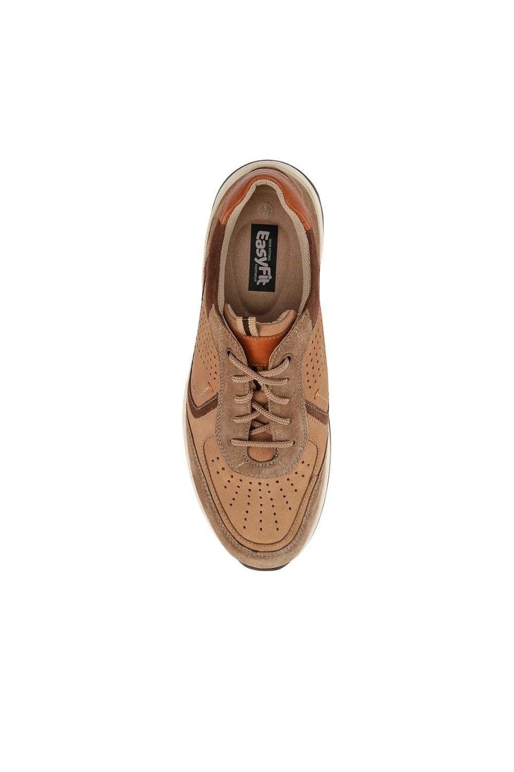 Easyfit Easyfit Men's Extra-Wide-Fit Bungee-Lace Trainers in Brown - 4