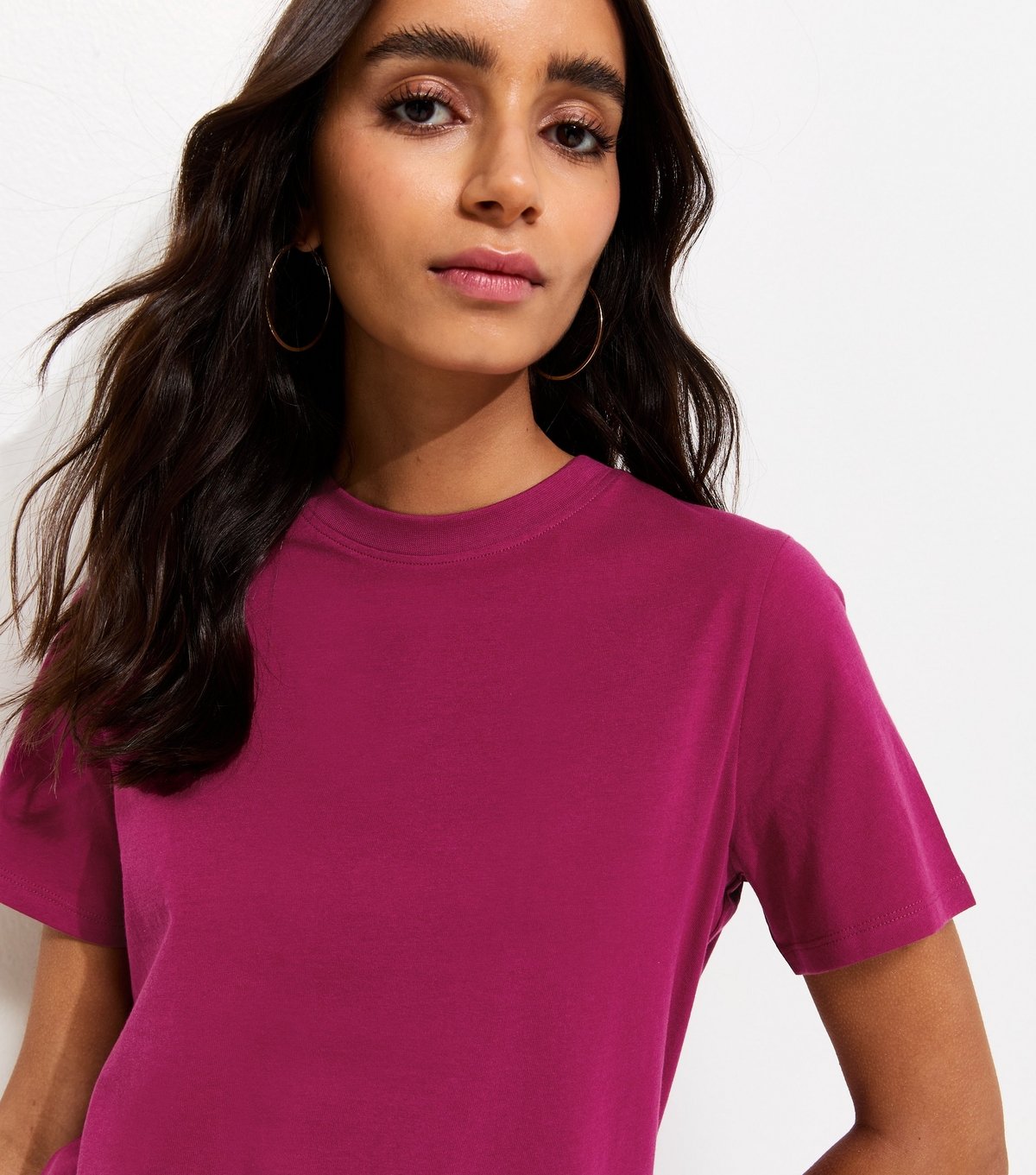 New Look Women's Light Burgundy Cotton Crew Neck T-Shirt New Look - 2