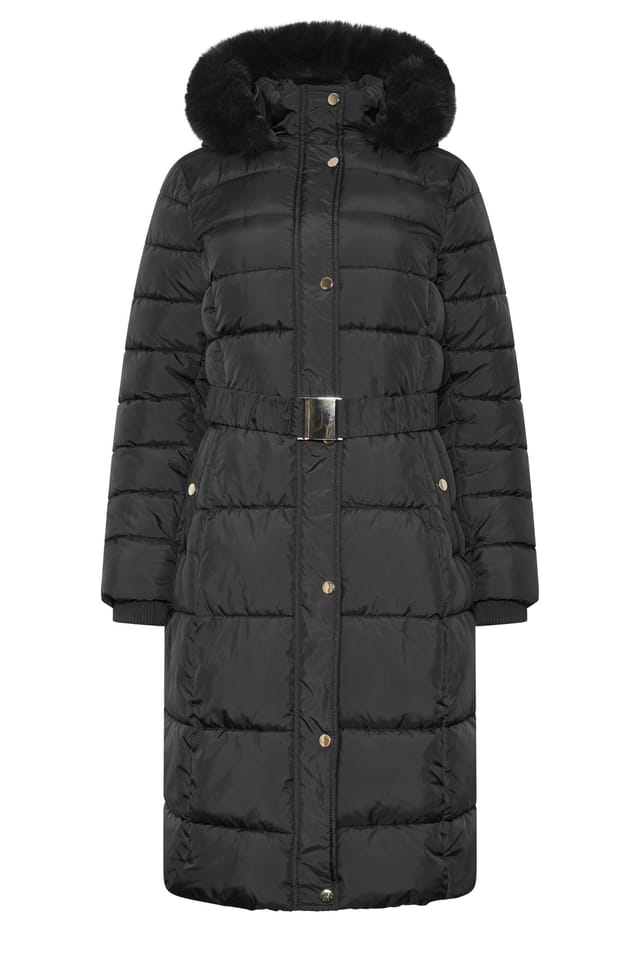 M&Co M&Co Women's Glam Belted Midi Coat in Black - 2