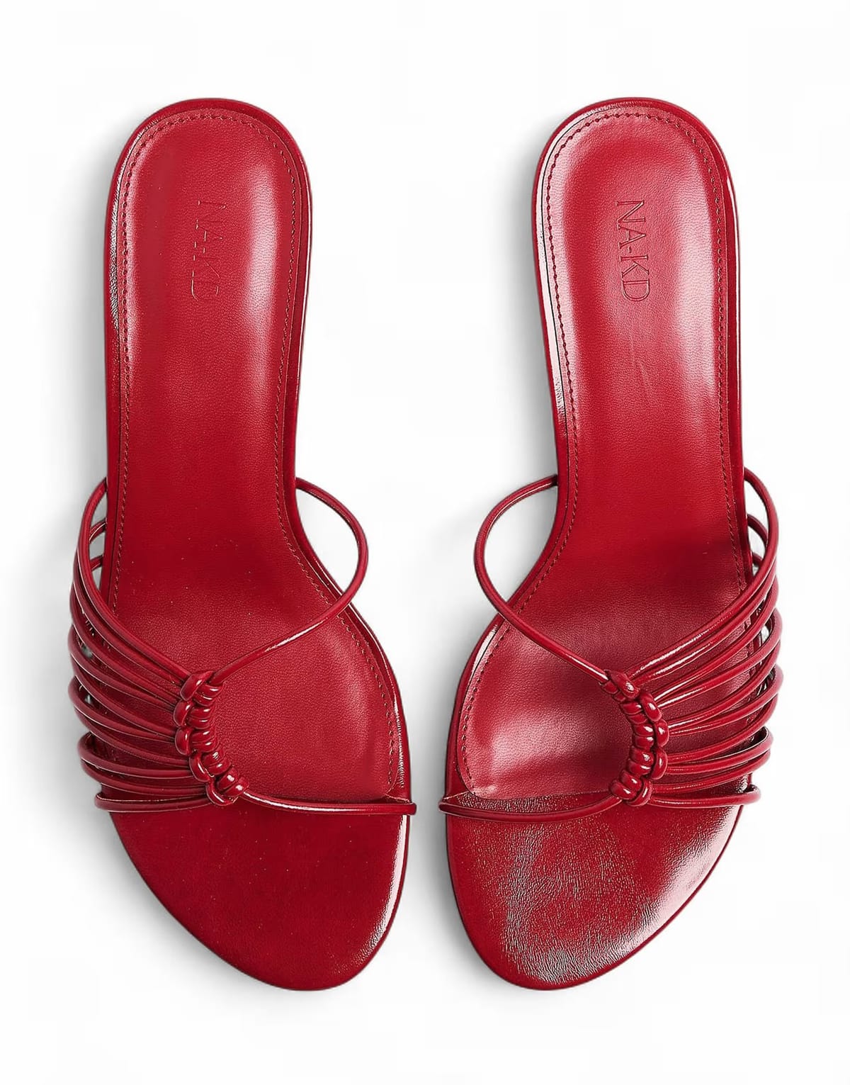 ASOS NA-KD Strappy details mules in poppy red - 1