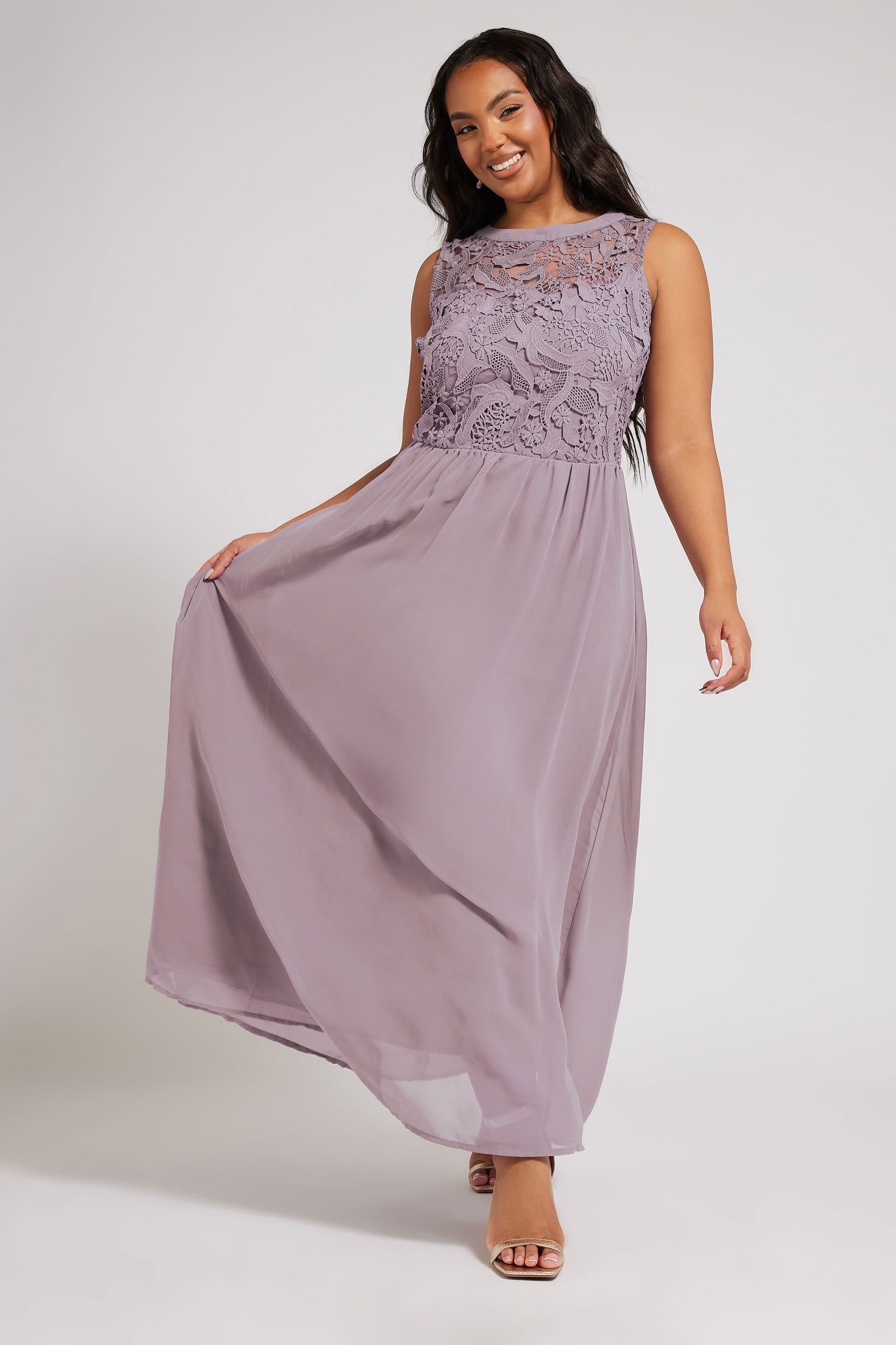 Yours Yours Women's Chiffon Maxi Dress in Dusty Pink