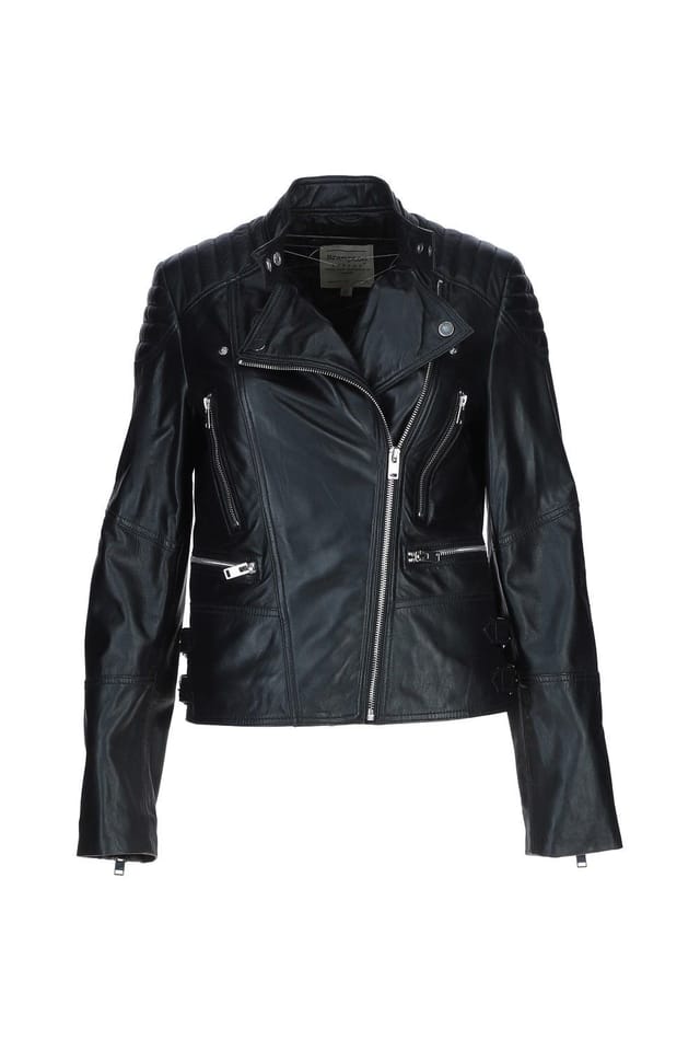 Brampton London Brampton London Women's 'B Soho' Real Leather Biker Jacket in Black - 3