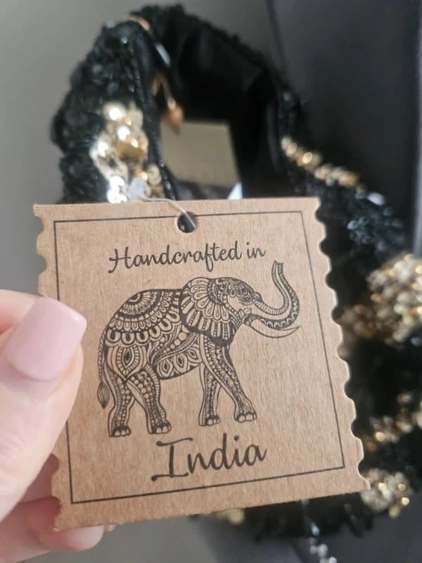 Mirasol Womens made in India Beaded sequins heavily embellished handbag gold Black new mirasol dressy small