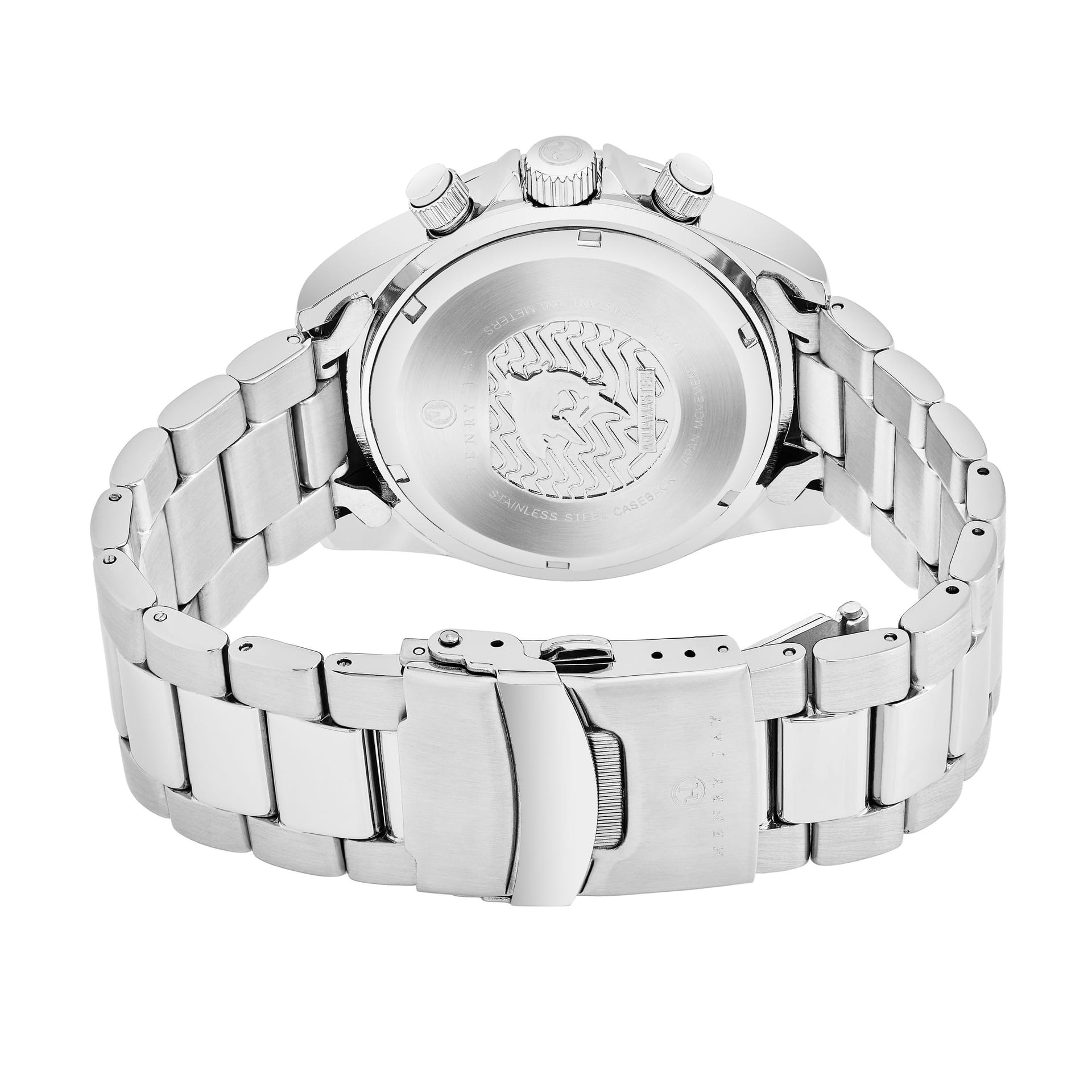 Henry Jay Henry Jay Men's Quartz Stainless Steel Multifunction Watch with GMT-Day-Date & Tachymeter Display in Silver - 4