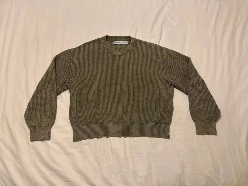 Bershka Grey Oversized Crop Jumper