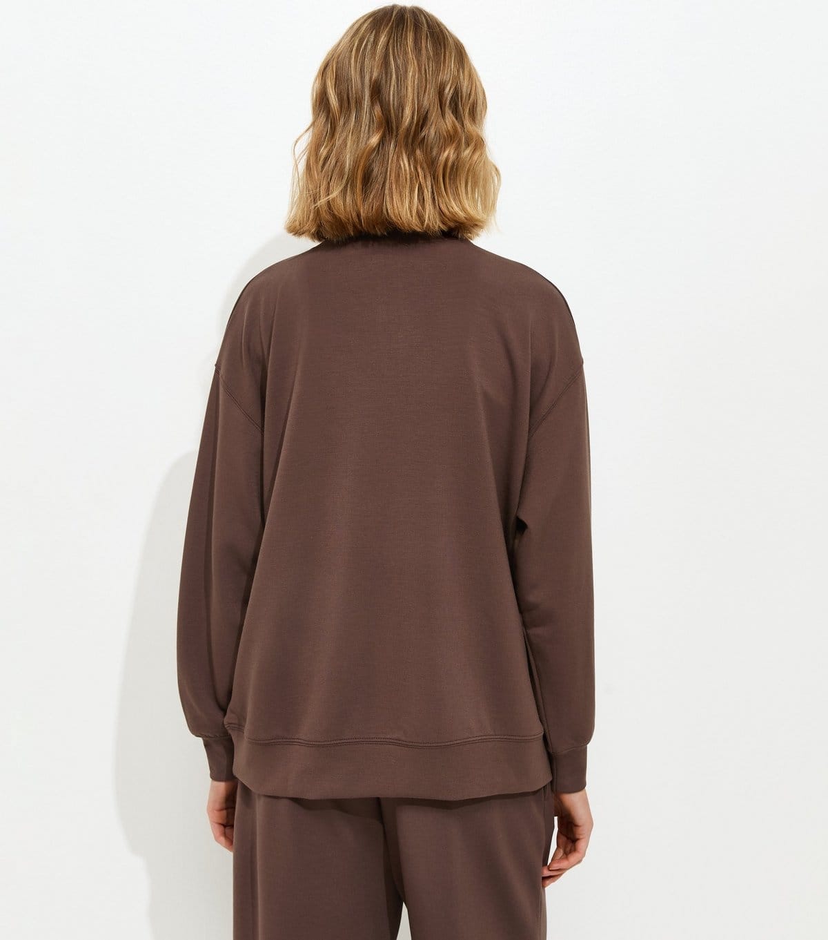 New Look Women's Premium Dark Brown Quarter Zip Sweatshirt New Look - 4