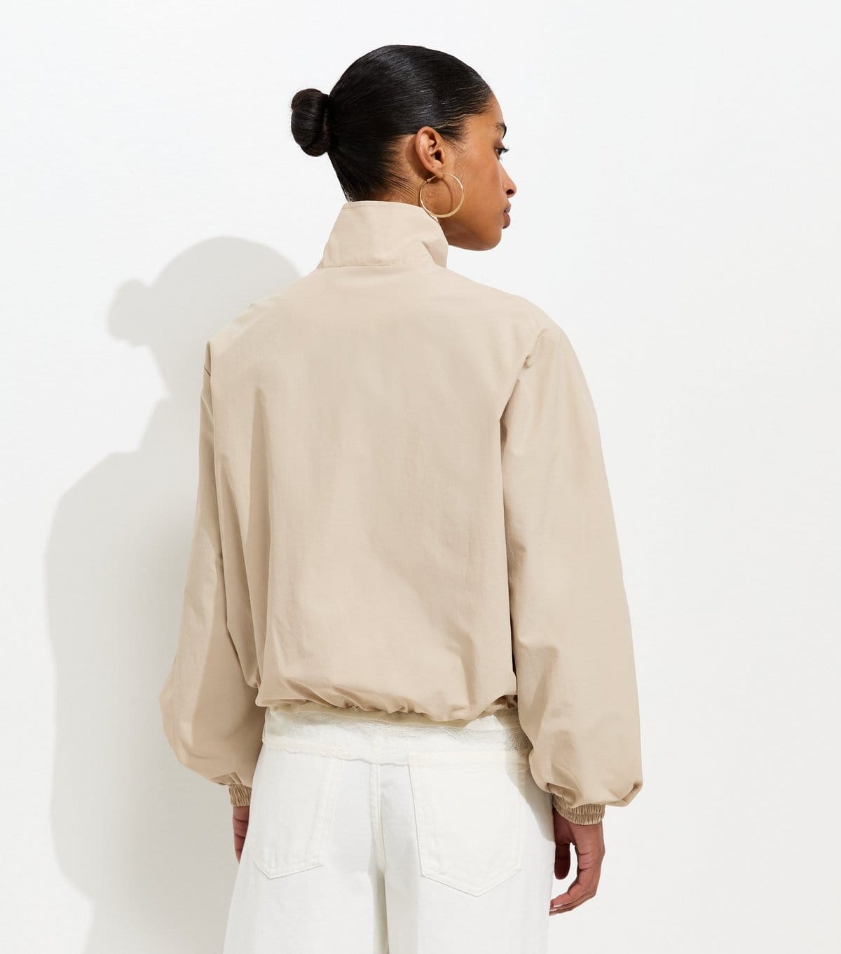 New Look Women's Stone Zip Through Funnel Windbreaker Jacket New Look - 4