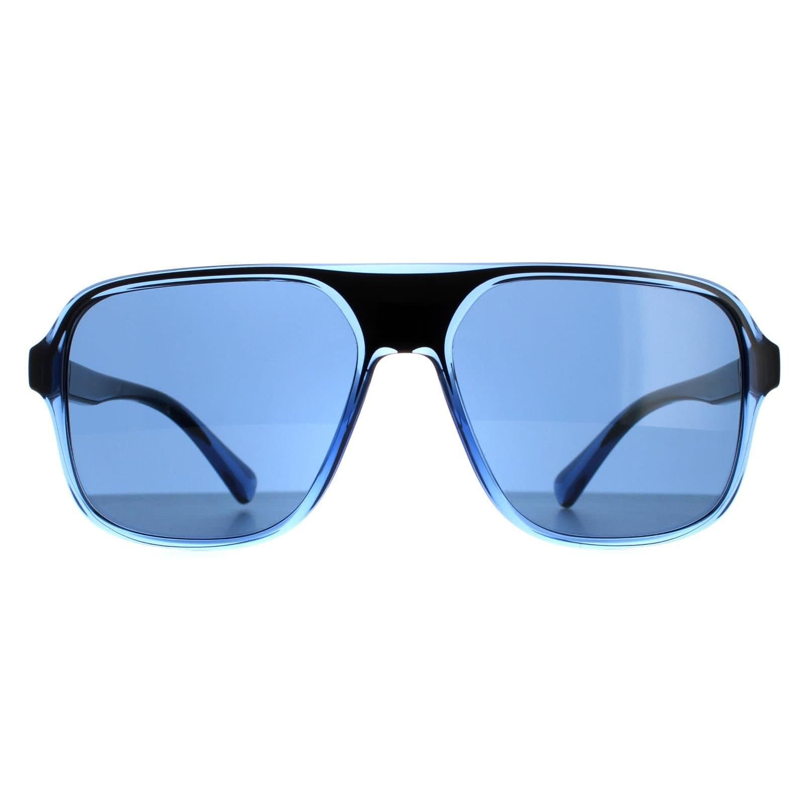 Dolce & Gabbana Dolce & Gabbana Men's Square Transparent Blue & Black Dark Blue DG6134 Sunglasses