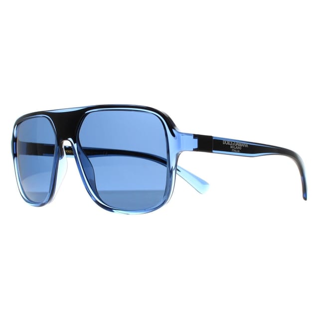 Dolce & Gabbana Dolce & Gabbana Men's Square Transparent Blue & Black Dark Blue DG6134 Sunglasses - 2