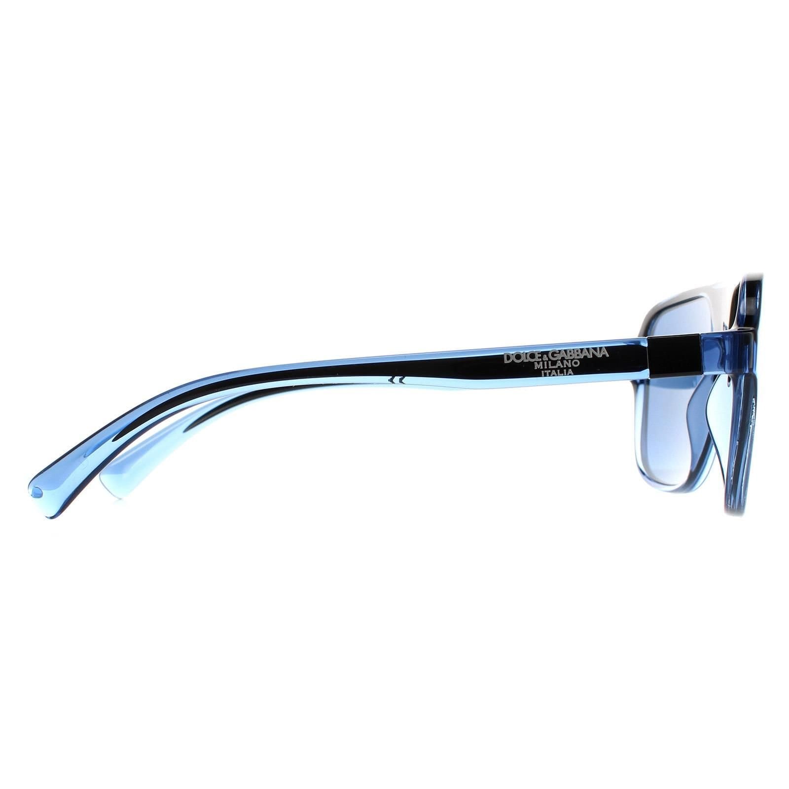 Dolce & Gabbana Dolce & Gabbana Men's Square Transparent Blue & Black Dark Blue DG6134 Sunglasses - 4