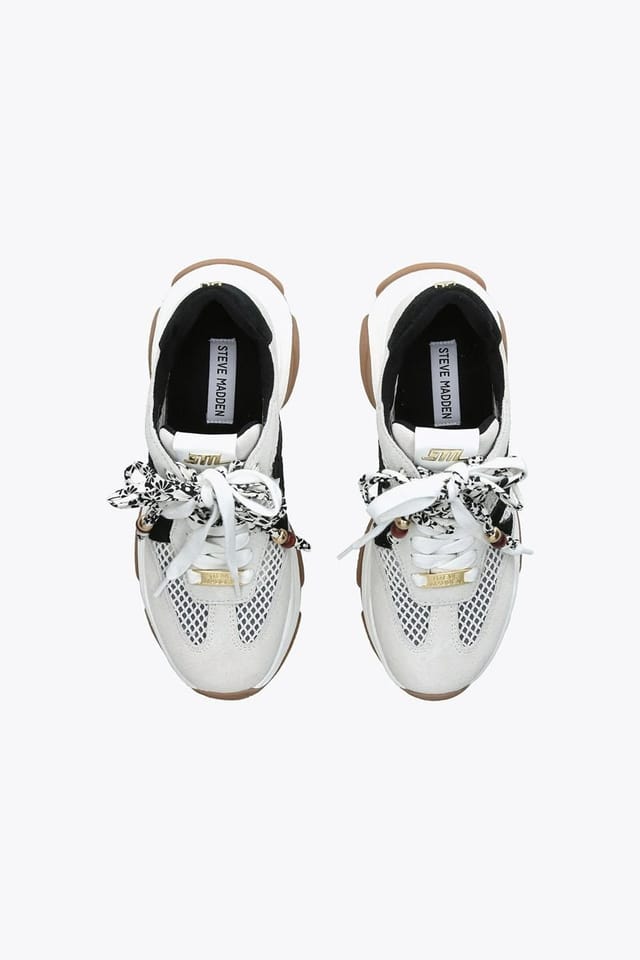Steve Madden STEVE MADDEN Women's 'Maxfield Cream' Suede Trainers in Cream - 2