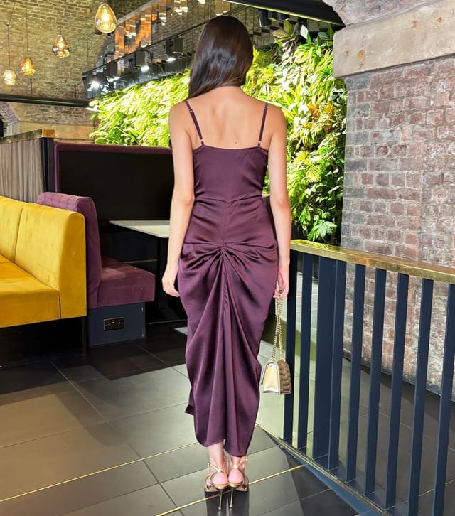 AX Paris Women's Dark Purple Cowl Neck Midi Dress AX Paris New Look - 3