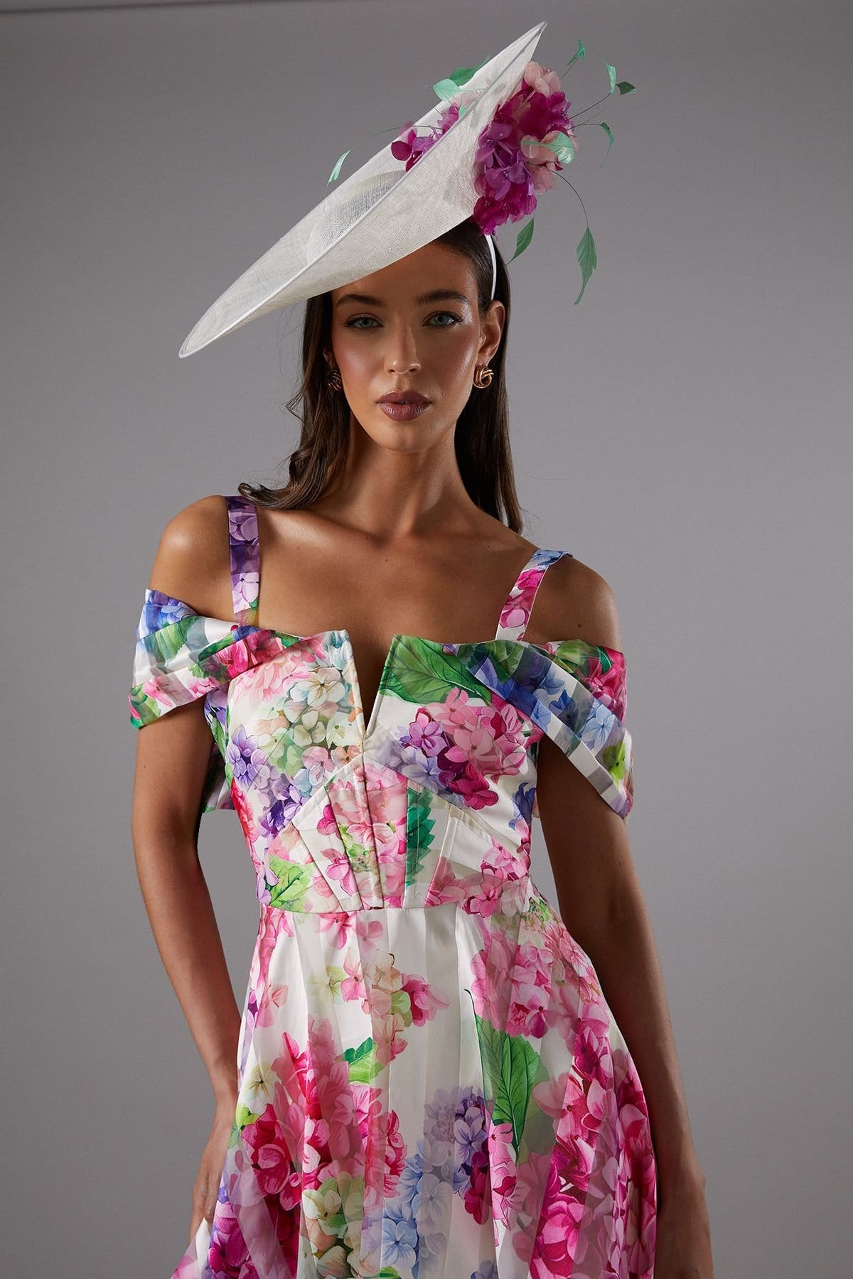 Coast Coast Women's Lisa Tan Printed Organza Bardot Midi Dress - 4