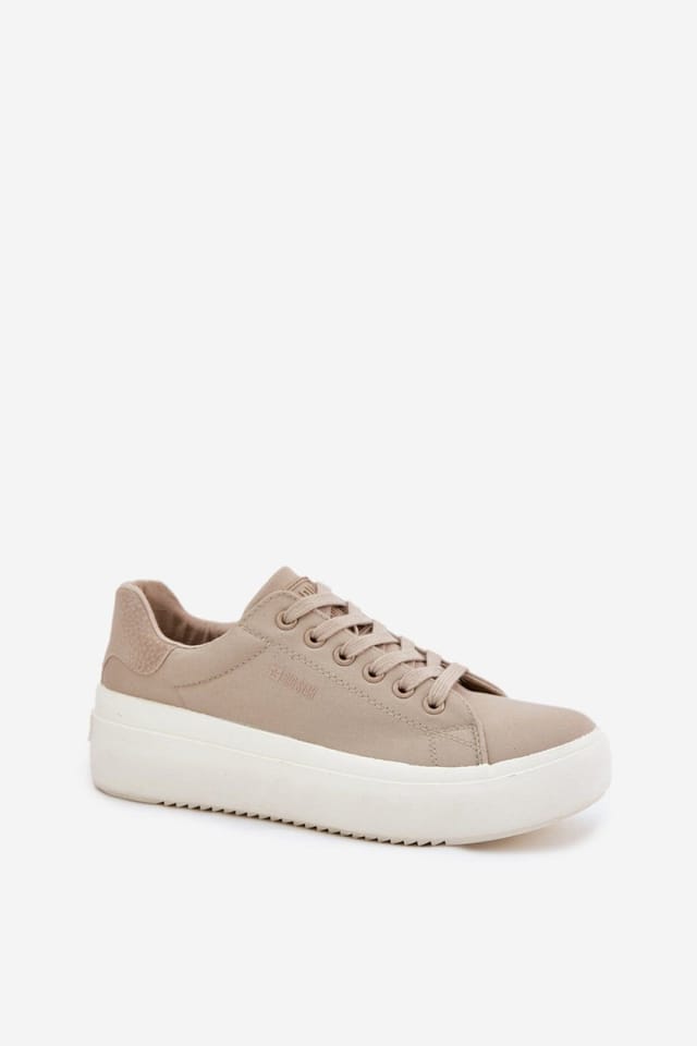 Love Lace Love Lace Women's Big Star Platform Sneakers Textile Upper Everyday Comfort in Beige - 2