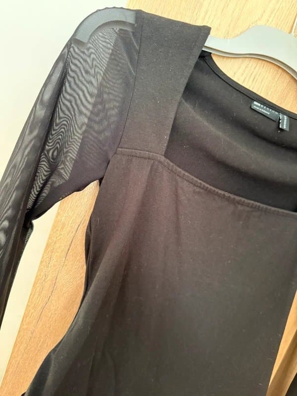 ASOS Design ASOS design black square neck mesh long sleeved bodysuit