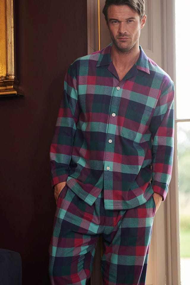 British Boxers British Boxers Men's 'Montrose' Check Brushed Cotton Pyjama Set - 2