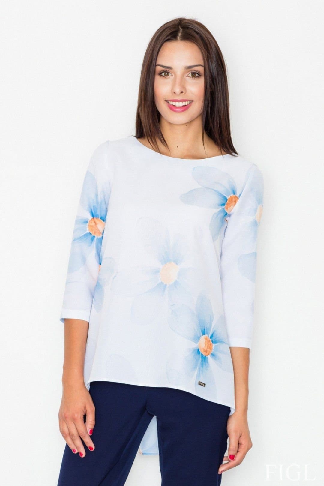 Love Lace Love Lace Women's Elegant Knit Blouse With Basque Back in White