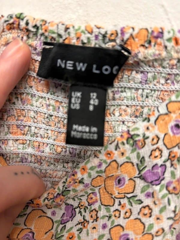 New Look New Look floral peplum  cottagecore boho Top UK 12 of shoulder balloon sleeve  SKU 740