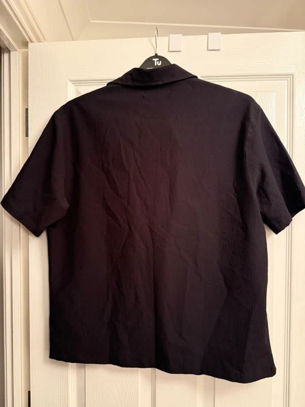 Bershka Berska mens texture black shirt