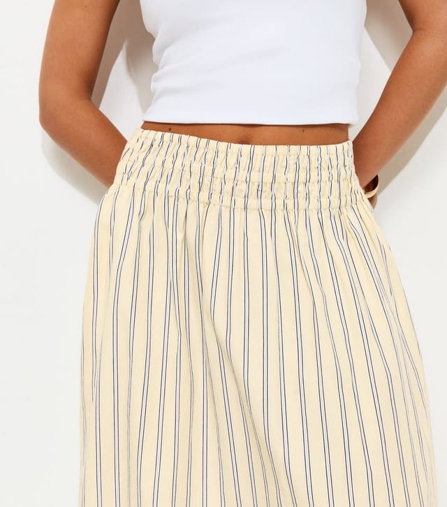 New Look Women's Petite Yellow Striped Circle Skirt New Look - 2