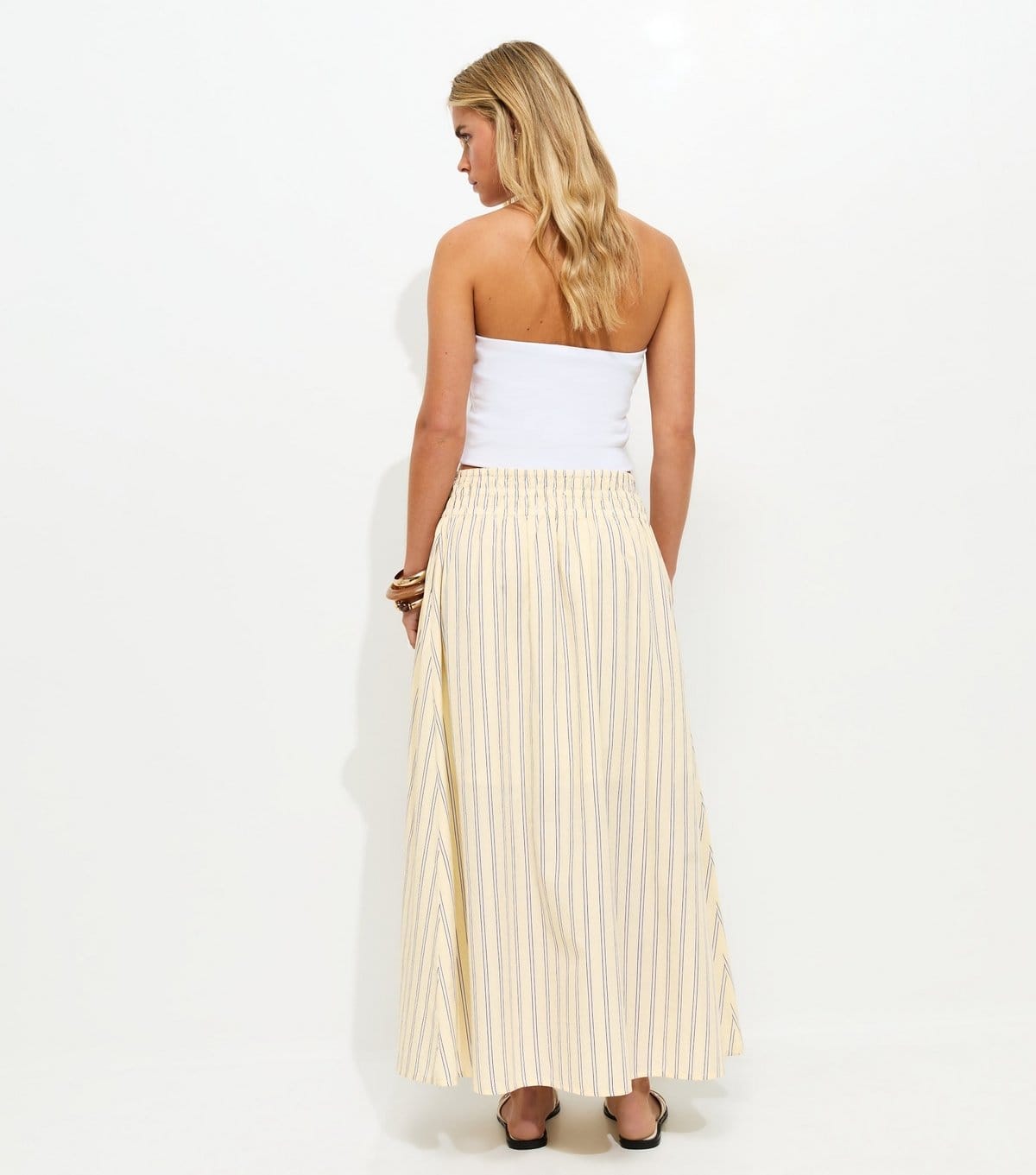 New Look Women's Petite Yellow Striped Circle Skirt New Look - 4