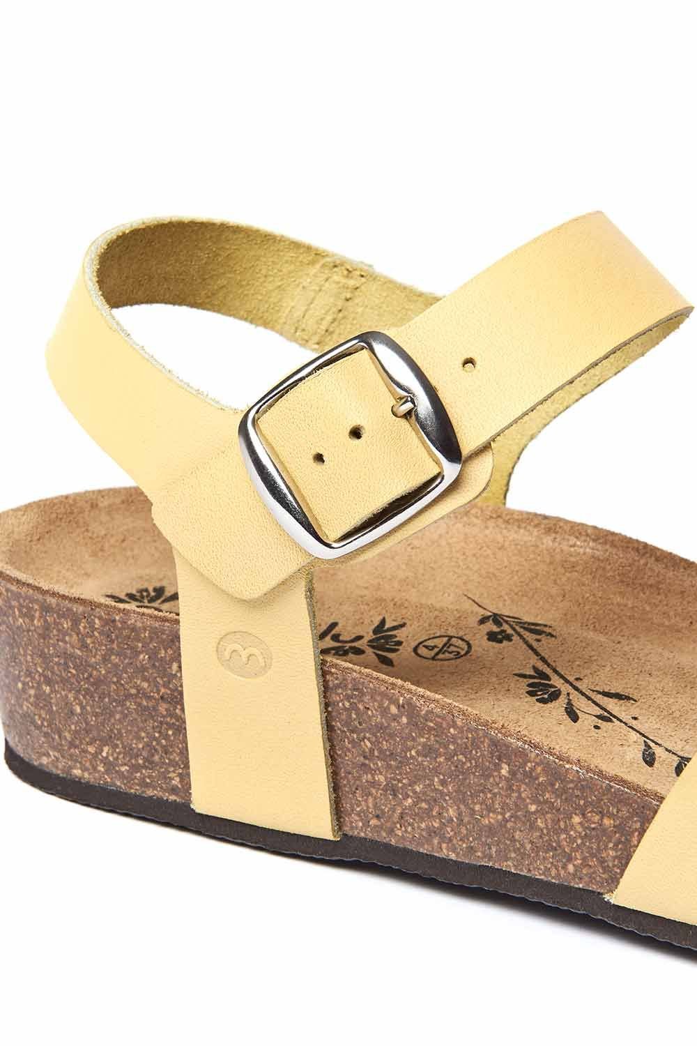 Moshulu Moshulu Women's 'Bigbury 2' Leather Cross-Over Sandals in Yellow - 3