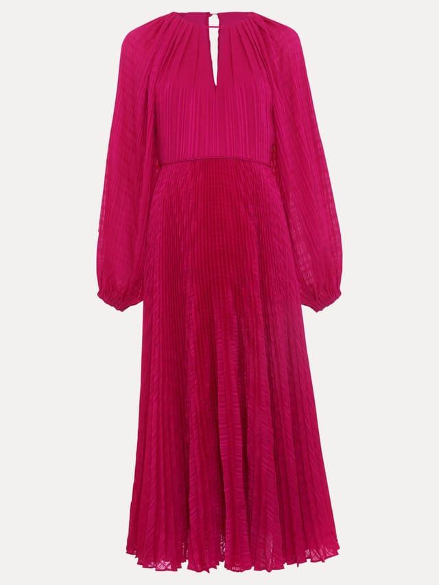 Phase Eight Phase Eight Women's Faye Textured Pleat Dress in Fuchsia - 2