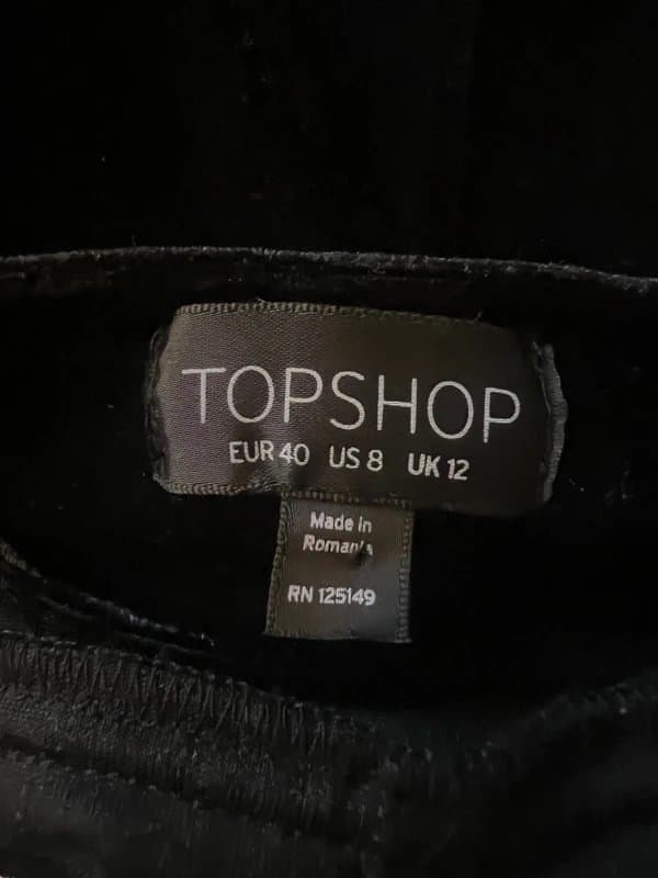 Topshop Topshop black velvet high waisted shorts