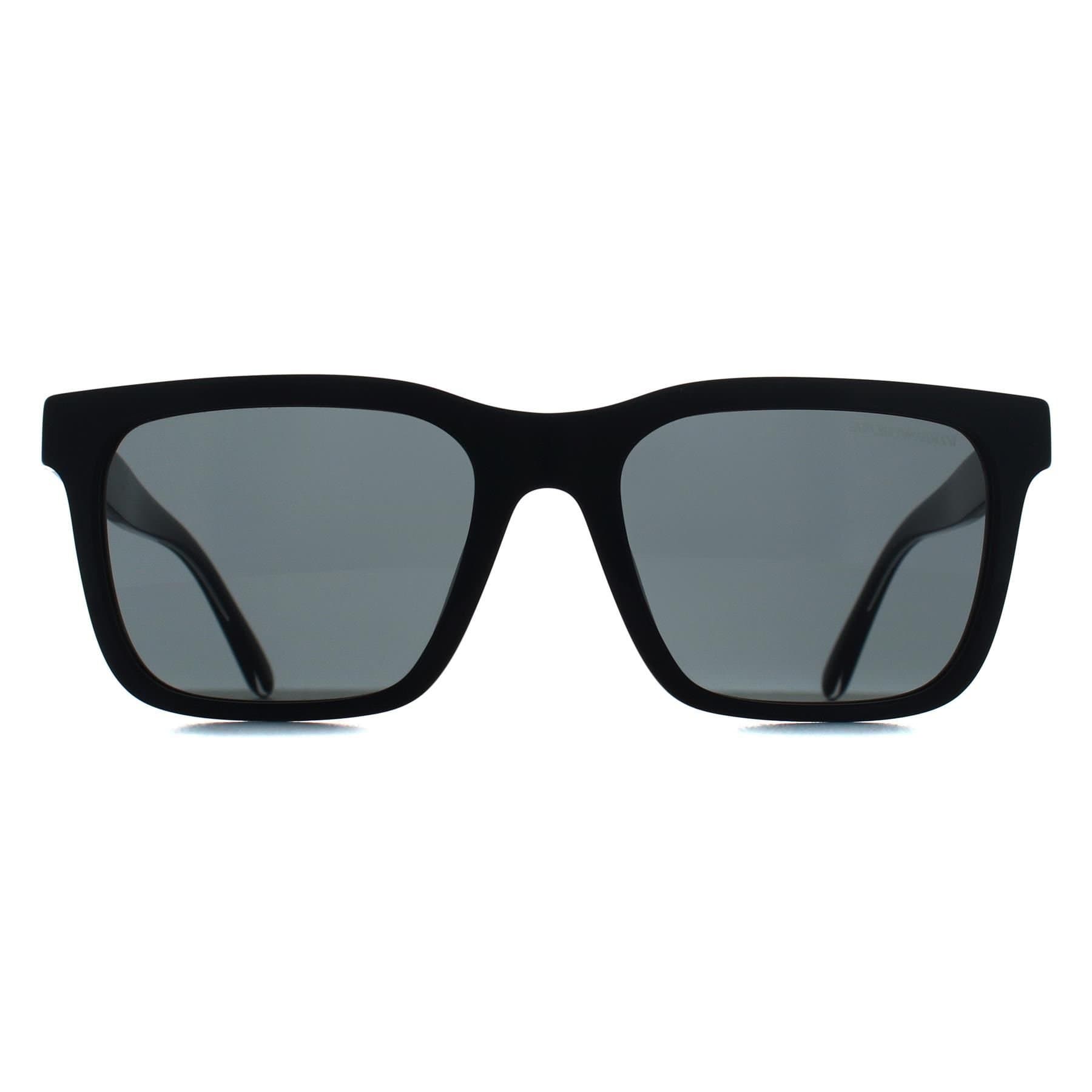 Emporio Armani Emporio Armani Men's Square Shiny Black Dark Grey EA4262U