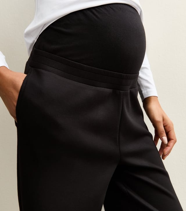 New Look Women's Maternity Premium Black Jersey Wide Leg Joggers New Look - 2