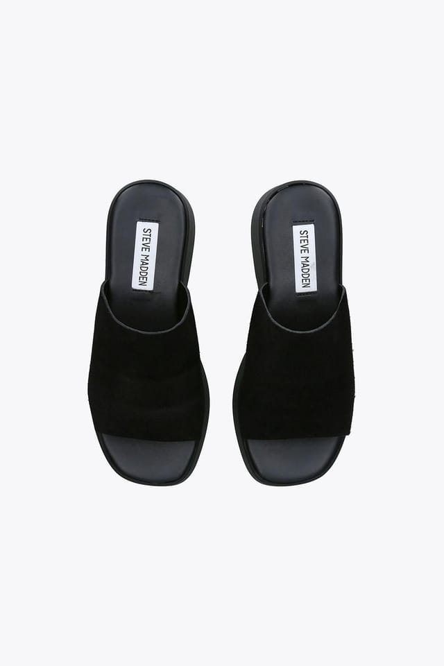 Steve Madden STEVE MADDEN Women's 'Slinky Black' Suede Sandals in Black - 2