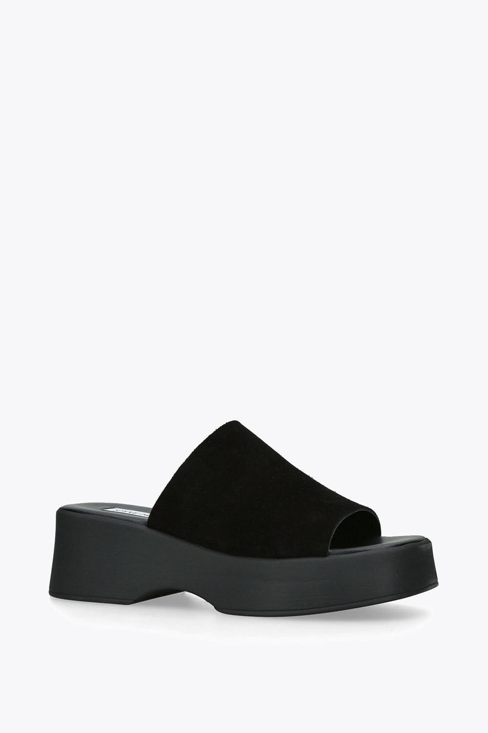 Steve Madden STEVE MADDEN Women's 'Slinky Black' Suede Sandals in Black - 4