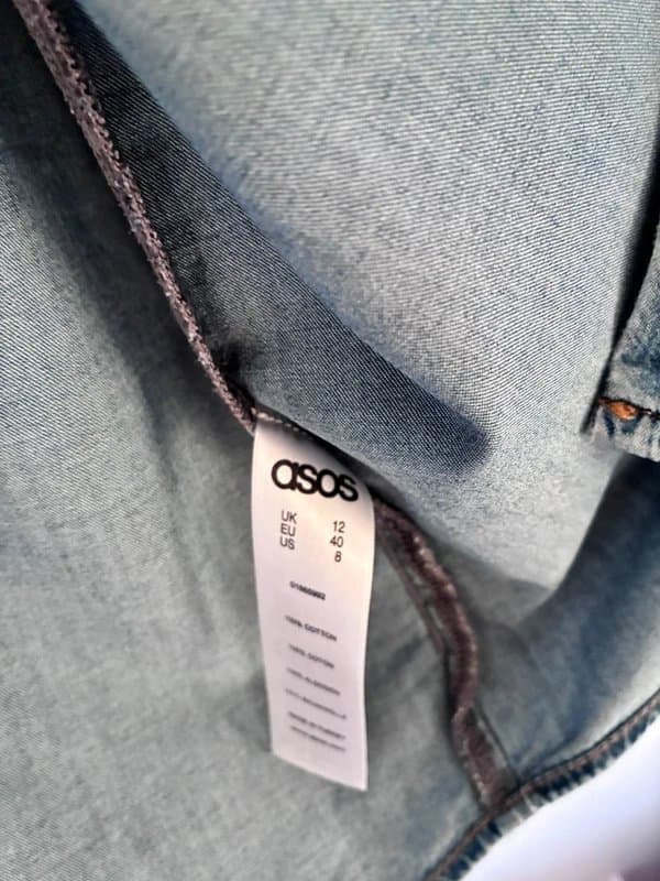 ASOS ASOS denim blue shirt long sleeve blue size 12