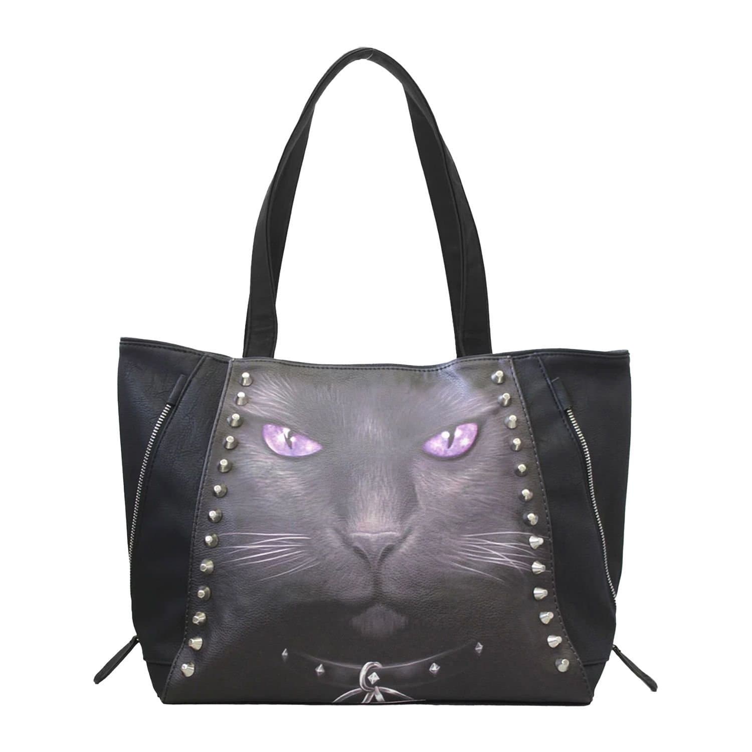 Spiral Spiral Women's Black Cat Faux Leather Tote Bag