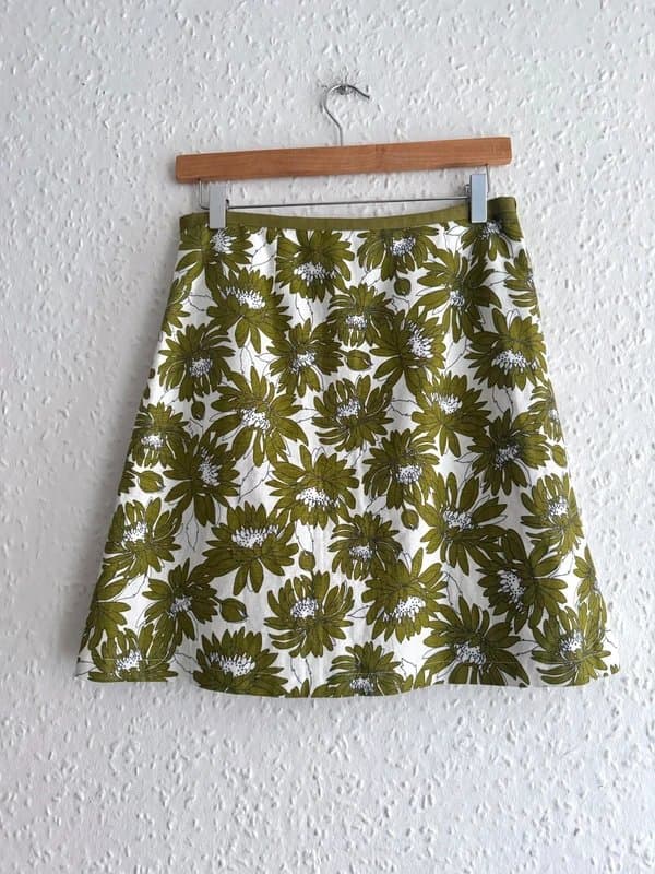 Laura Ashley Womens Laura Ashley Cotton Linen Floral Skirt -