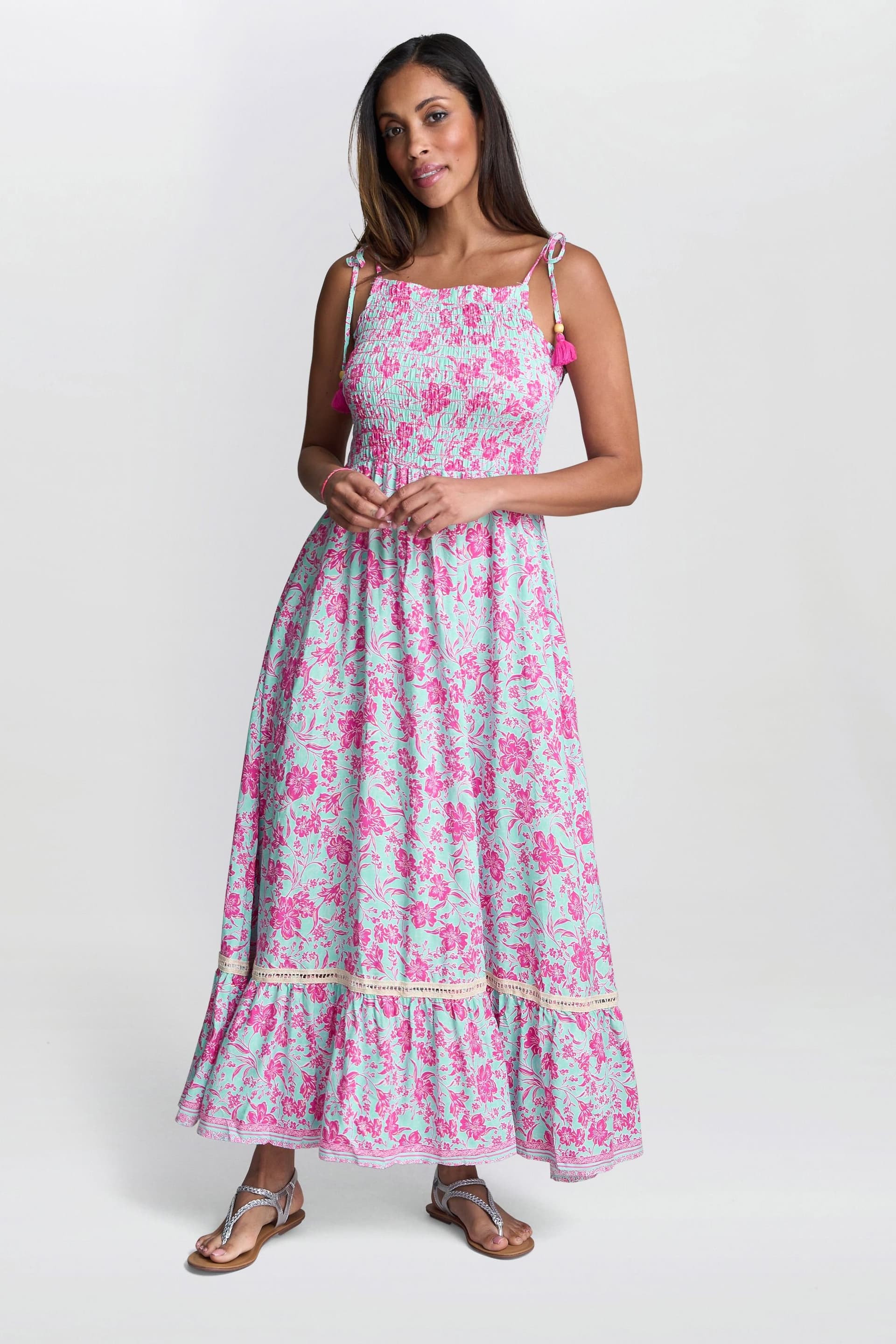 Gina Bacconi Gina Bacconi Women's Everleigh Shired Bodice Dress in Pink