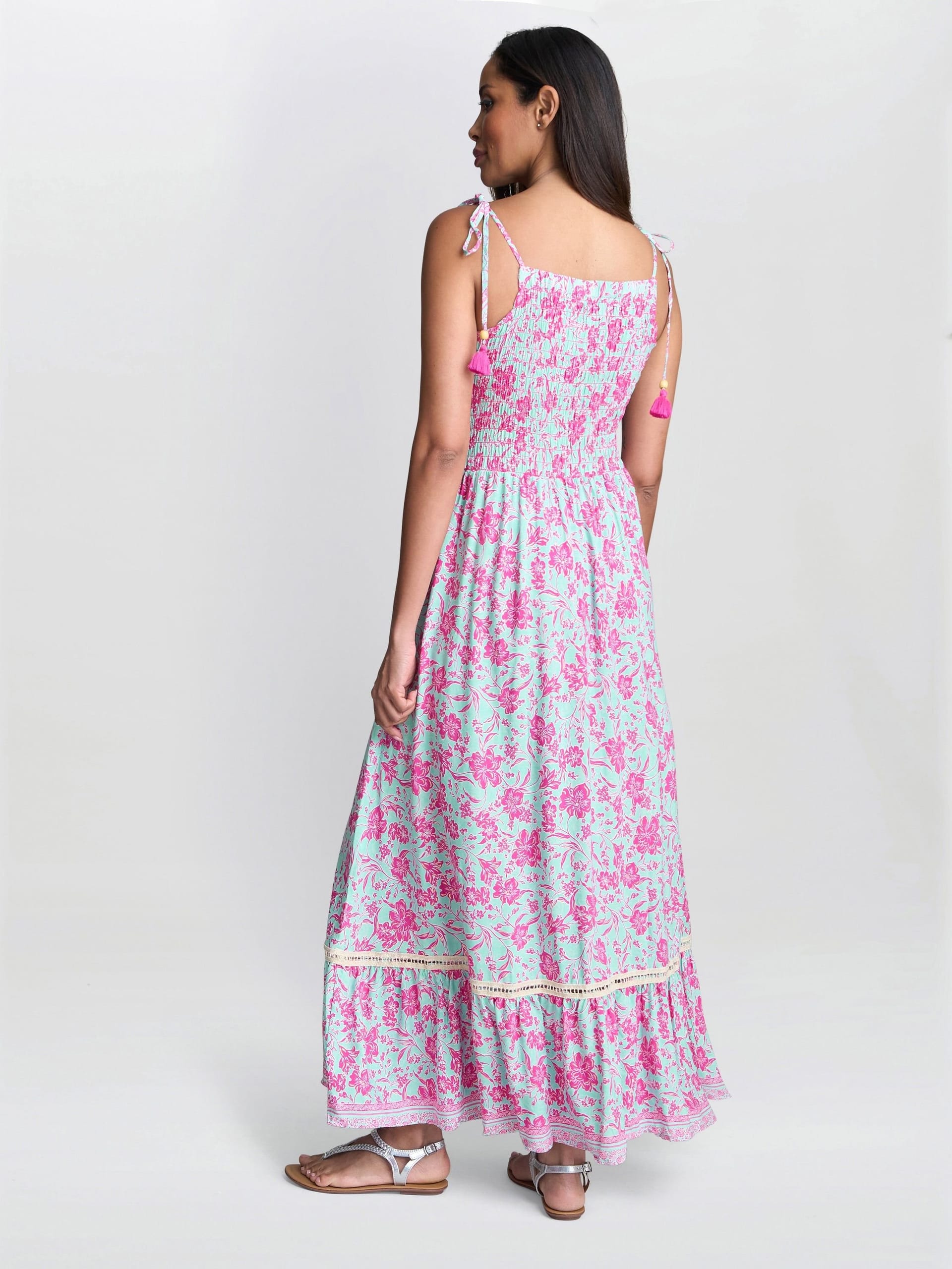 Gina Bacconi Gina Bacconi Women's Everleigh Shired Bodice Dress in Pink - 4