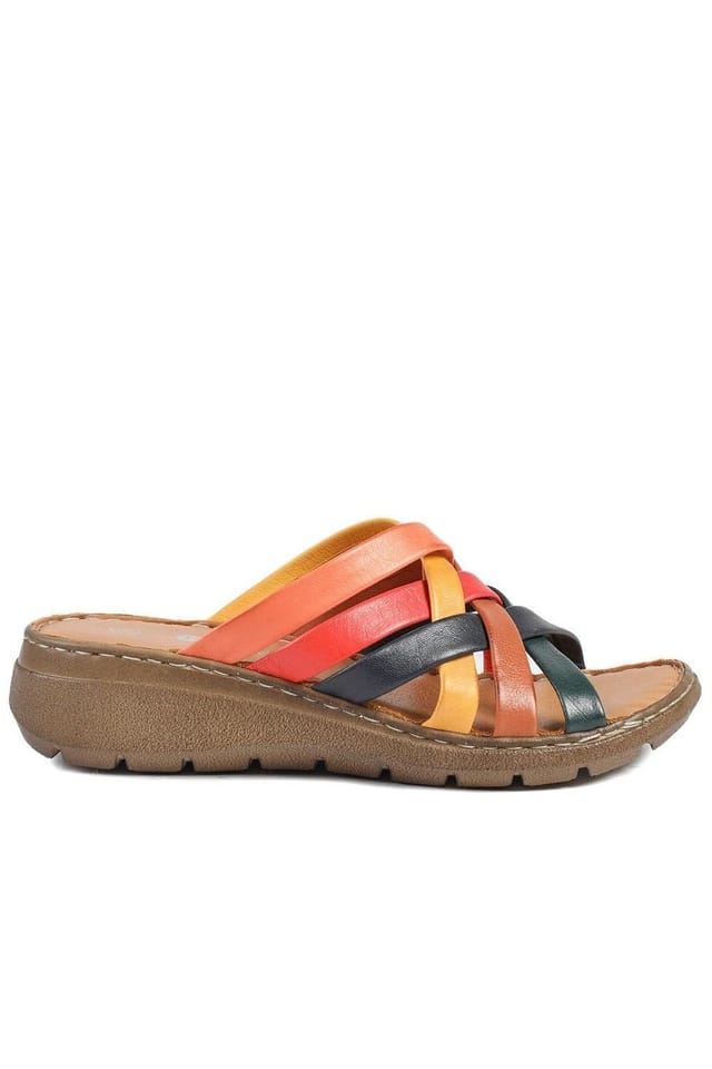 Pavers Pavers Women's Leather Slip On Mule Sandals - 2